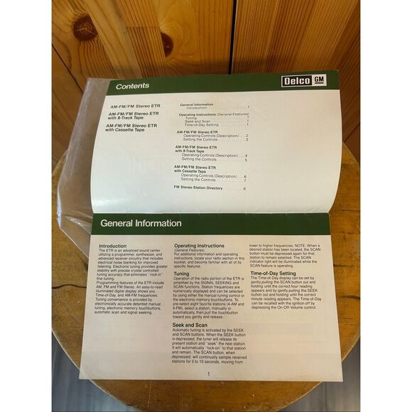 DELCO E-2000 ETR RADIO MANUAL OLDSMOBILE CHEVROLET BUICK PONTIAC 81 82 83 84 85 - Picture 3 of 3